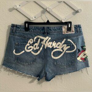 Ed Hardy Denim Jean Shorts | Size XL